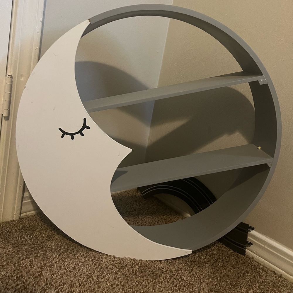 Child room accent decor shelf moon
